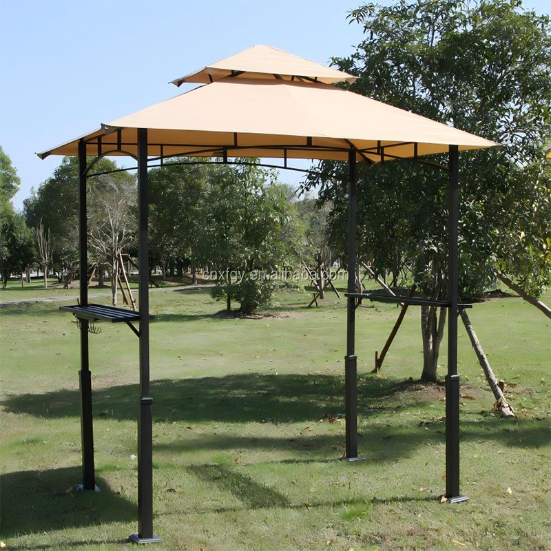Gelaagde luifel Top Grill Gazebo Buitenbarbecue Schuilplaats met Zijplanken